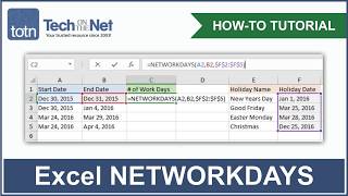 How to use the NETWORKDAYS function in Excel [upl. by Navonoj]