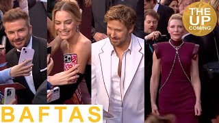 BAFTAs 2024 arrivals Ryan Gosling Margot Robbie David Beckham Florence Pugh Rami Malek Emily Blunt [upl. by Eciuqram]