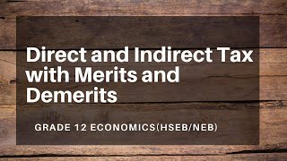 Direct and Indirect Tax with Merits and Demerits  Grade 12  Economics [upl. by Luzader690]