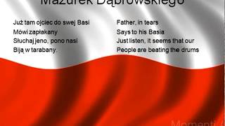 Mazurek Dąbrowskiego  National Anthem of Poland EnglishPolish lyrics [upl. by Aivekal36]