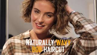 Naturally Wavy Bob Haircut Tutorial  KMS Pro [upl. by Sair]