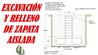 EXCAVACIÓN Y RELLENO DE ZAPATA AISLADA [upl. by Sianna629]