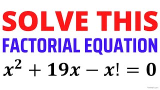 Can You Solve this Factorial Equation  Fast amp Easy Tutorial [upl. by Suki]