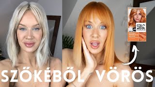 HAJFESTÉS OTTHON  SZŐKÉBŐL VÖRÖS LOREAL COLORISTA COPPER  JÉZUSOM 25 [upl. by Relyt]