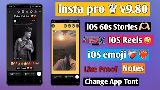 instapro v980  iOS Story Reshare  iOS Reels  60s Story  Change App  Font [upl. by Herve]