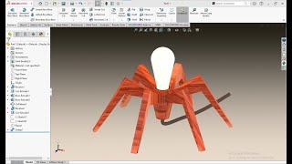 Creating a Unique Lamp Design Using Solidworks StepbyStep Tutorial  SPIDER LAMP [upl. by Adarbil46]