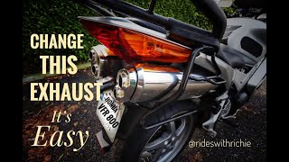 Changing the Exhaust on Honda VFR800 Part 1 [upl. by Erdeid]