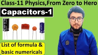 1class11 Physics numerical Capacitor list of formula and 4 numericals with minor details [upl. by Philpot]