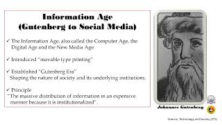 Science Technology and Society  The Information Age Gutenberg to Social media [upl. by Alaham]