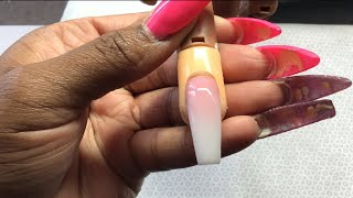 Ombré Nail Tutorial  Satisfying Nail Tutorial  Pink amp White Ombré [upl. by Rodama]