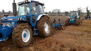 ford 7610 push pull ploughing [upl. by Malha397]