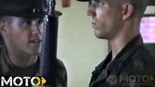 USMC Parris Island Old Footage  DIs and Platoon in the Squad Bay [upl. by Kariotta]