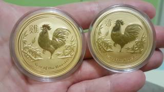 2 OZ OUNCES Gold perth mint australia lunar Rooster 2017 coin Review FIRST ON YOUTUBE [upl. by Ania]