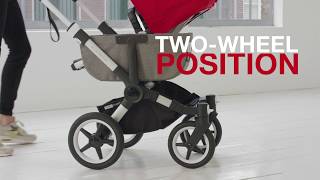 Bugaboo Donkey 3  Convertible stroller  How to use the twowheel position [upl. by Atsirtal]