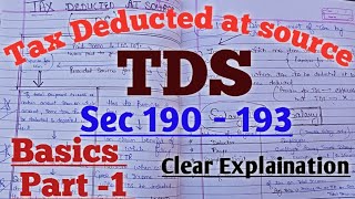 Tax deducted at source  TDS basics  All about TDS  TDS [upl. by Ardnoyek]