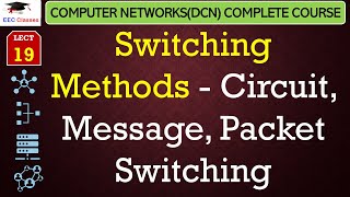 L19 Switching Methods  Circuit Message Packet Switching in Computer Network  DCN Lectures [upl. by Aynad]