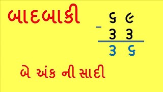 બાદબાકી  Badbaki  Gujarati Badbaki  Basic Educational  In Gujarati  By Saral Shixan [upl. by Rella]