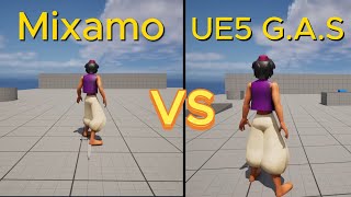 Mixamo Vs UE5 Game Animation Sample GAS [upl. by Eeloj]