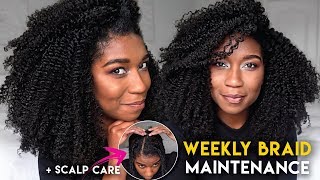 SCALP CARE  Maintaining BOX BRAIDS Through The Week  JUICY BRAID OUT ft Melanin Haircare [upl. by Ahseeyt]