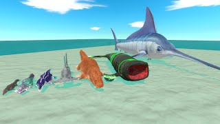 Mosasaurus Evolved to Become A Giant Swordfish  Animal Revolt Battle Simulator [upl. by Sigvard]