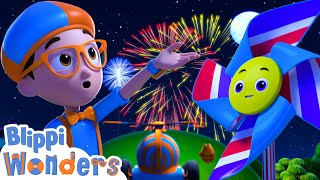 Blippi Learns About Colourful Fireworks  Blippi Wonders  Animated Series  Cartoons For Kids [upl. by Renata565]