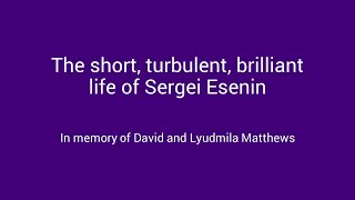 The Life and Work of Sergei Esenin [upl. by Naldo132]