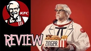 KFC Zinger Burger Spicy Chicken Sandwich 5 Fill Up Review Rob Lowe New Colonel Sanders [upl. by Malin]