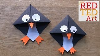 Easy Paper Penguin Corner Bookmark Crafts [upl. by Garrett467]