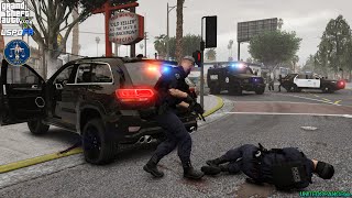 GTA V  LSPDFR 049🚔  LSPDLAPD  Gang Unit  Terrorist Attack  Officer Down  Car Bomb  4K [upl. by Aseena]