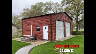 Cost of building a 24x30 Metal building Building my dream motorcycle shop Episode number 5 [upl. by Shamus]