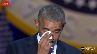 Obama Cries While Talking About Michelle Obama [upl. by Schiff591]