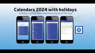 Calendars 2024 with holidays [upl. by Nohshan693]