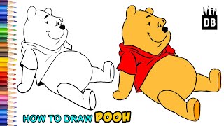 Easy To Draw Winnie the Pooh Bear  4 Kids [upl. by Araz]