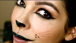 EASY Halloween Makeup Tutorial Kitty Cat [upl. by Dleifrag]