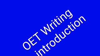 OET Writing Introduction Sample [upl. by Chema]