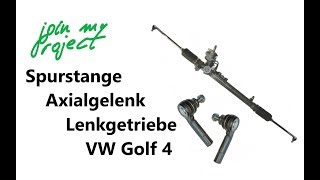 Arbeiten an Spurstange Axialgelenk und Lenkgetriebe  VW Golf 4 [upl. by Mathilde]