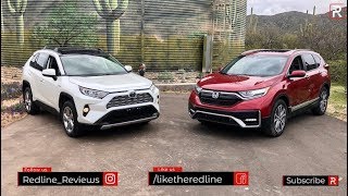 2020 Honda CRV Hybrid Vs Toyota RAV4 Hybrid – An Electrified 40 MPG Crossover War [upl. by Eidualc636]