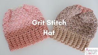 Grit Stitch Baby Hat  Easy Crochet Tutorial  Newborn to Adult Hat Sizes [upl. by Blessington]