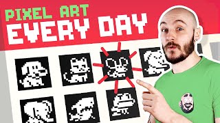 Drawing Pixel Art Every Day For A Month  Pixel Art Timelapse [upl. by Fogarty]