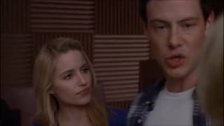 Glee  Finn thinks Quinn is cheating on him because of the newspaper 2x19 [upl. by Liauqram]