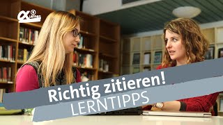 Richtig zitieren  Tipps für Seminararbeit Facharbeit amp Co  alpha Lernen [upl. by Birkner]