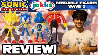 Sonic The Hedgehog JAKKS Pacific Bendable Figures Wave 2 Review amp Unboxing [upl. by Eintihw]