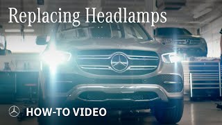 MercedesBenz Service Tips Headlamp Replacement [upl. by Keelia750]