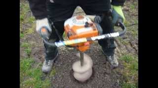 STIHL BT120 Post Hole Borer [upl. by Yanal]