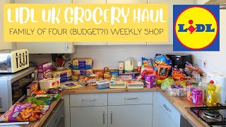 LIDL UK GROCERY HAUL  FAMILY OF FOUR BUDGET WEEKLY SHOP [upl. by Malka]