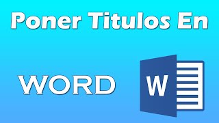 Como crear titulos en word [upl. by Chaddie]