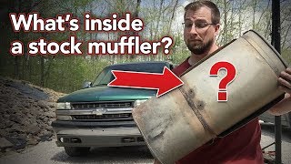 Whats inside a stock muffler  Cutting open Silverado muffler  How a muffler works [upl. by Maurie]