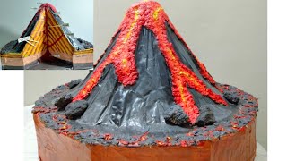 How To Make Volcano Model For School Project  Inside Of Volcano  Simple And Easy Projects [upl. by Aleahc]