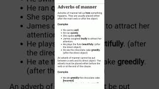 adverbs  adverbs of mannerenglish English grammar [upl. by Anailil854]