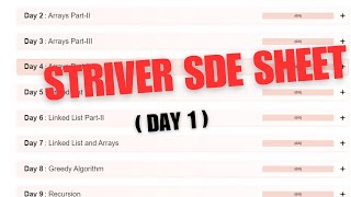 Day 1 Striver SDE Sheet topic  Array [upl. by Suoicserp98]